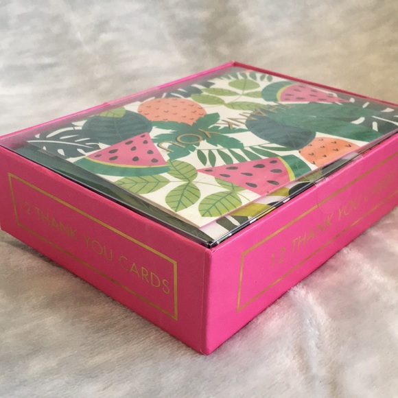 Tropical Watermelon Thank You Notes Cards Set of 12 Blank Correspond envel NWT - Picture 7 of 16
